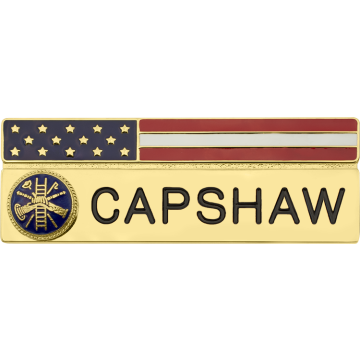 Smith & Warren C652S USA Flag Nameplate w/ Seal (2.5" x 0.875")