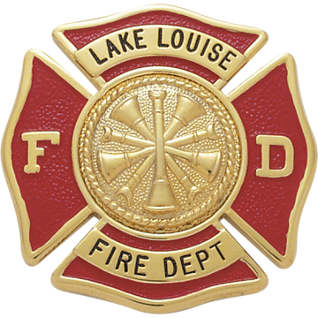 Smith & Warren F143A Fire Dept. Maltese Cross Badge w/ Enameled Background (1.830" x 1-7/8")