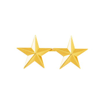Blackinton J101 2 Stars 1" Smooth Gold (Pair)