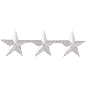 Blackinton J103 3 Stars 1" Smooth - Nickel (Pair)