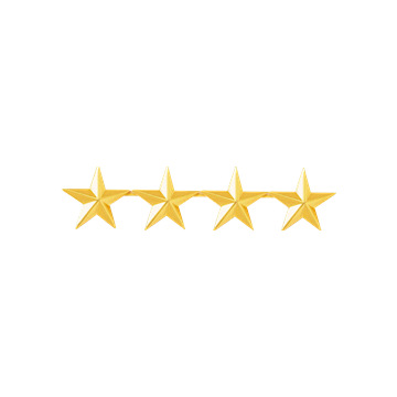Blackinton J105 4 Stars 1" Smooth - GOLD (Pair)