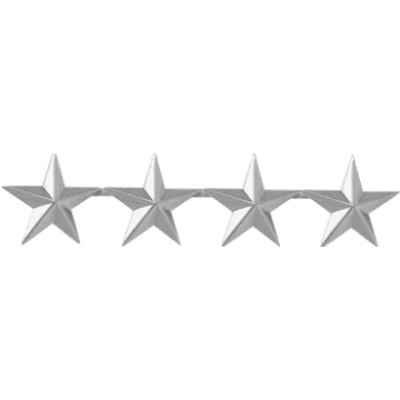 Blackinton J105 4 Stars 1" Smooth - Nickel (Pair)