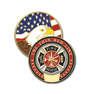 Blackinton J276-F1 Thin Red Line Challenge Coin
