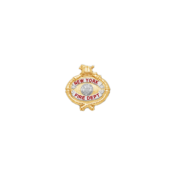 Smith & Warren M112 Small Fire Dept. Badge with Hose Border (1-5/8" x 1-1/2")
