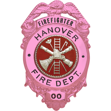 Smith & Warren M180_PI Breast Cancer Awareness Eagle over Circle Badge (2-5/8" x 1-3/4")