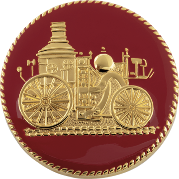 Smith & Warren M874LE Enameled Fire Truck Hat/Coat Disc (1.625")