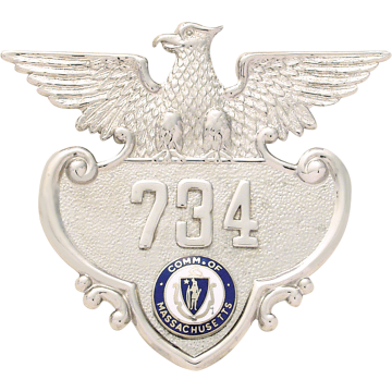 Smith & Warren S127 Eagle Top Shield Hat Badge w/ Applied Numbers (2-5/8" x 2-7/8")