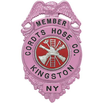 Smith & Warren S146_PI Breast Cancer Awareness Eagle over Circle Badge (3" x 1-3/4")