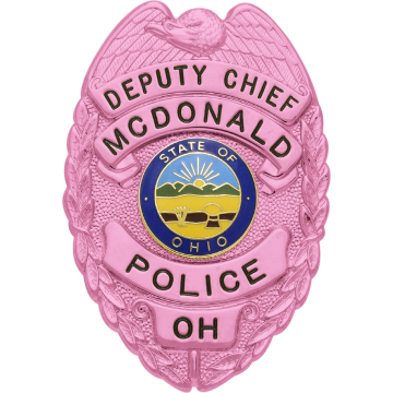 Smith & Warren S155_PI Breast Cancer Awareness Eagle Top Badge (3-1/8" x 2-1/4")