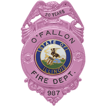 Smith & Warren S187_PI Breast Cancer Awareness Eagle Top Badge (2-7/8" x 1-3/4")