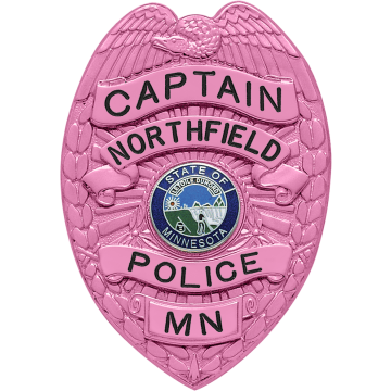 Smith & Warren S18_PI Breast Cancer Awareness Eagle Top Badge (3-1/4" x 2-1/4")