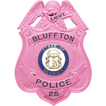 Smith & Warren S222A_PI Breast Cancer Awareness Eagle Top Shield (3-1/8" x 2-1/4")