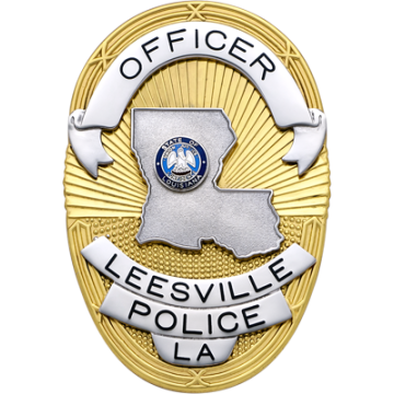 Smith & Warren S36LA Oval Badge w/ Applied State of Louisiana Cutout (3-1/2" x 2-3/8")