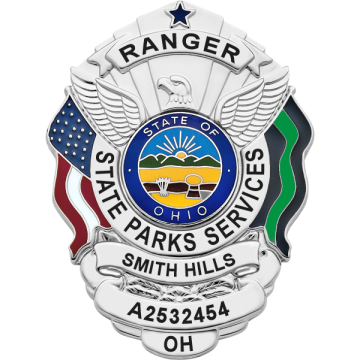 Smith & Warren S503AGRL U.S. Shield Badge with Thin Green Line Flag (3" x 2-1/4")