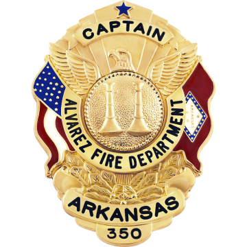 Smith & Warren S503ARK U.S. Shield Badge with Arkansas Flag (3" x 2-1/4")