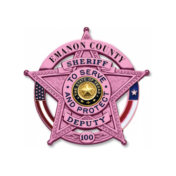 Smith & Warren S527ATX_PI Breast Cancer Awareness 5-Point Star w/ U.S. & Texas Flags (2-1/2" x 2-5/8")