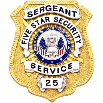 Smith & Warren S586C Classic Shield Badge with Applied Panels (2-1/2" x 2-1/8")