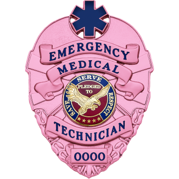 Smith & Warren S623E_PI Breast Cancer Awareness "The Badge of Life" Shield Badge (3-1/8" x 2-1/4")