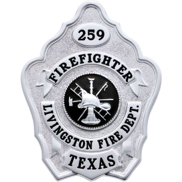 Smith & Warren S650 Fire Dept. Hat Badge Shield (3" x 2-1/4")