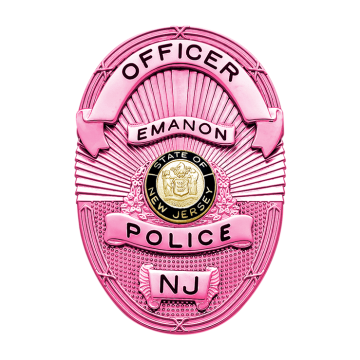 Smith & Warren S665A_PI Breast Cancer Awareness Oval Badge with Sun Rays (2-3/4" x 2")
