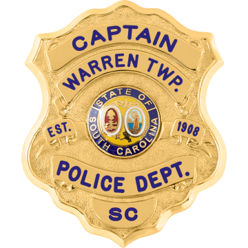 Smith & Warren S698 Unique Old Style Shield Badge (2-5/8" x 2-1/8")
