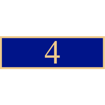 Smith & Warren SAB3_455 One Section Service Bar with Number "4" (1-3/8" x 3/8")