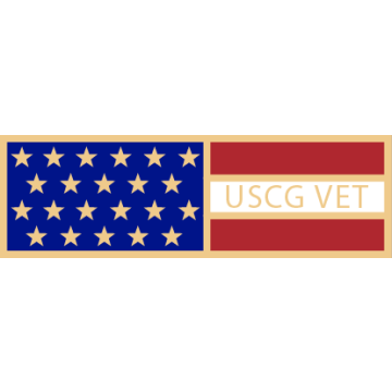 Smith & Warren SAB3_65 USCG Veteran American Flag Service Award Bar (1-3/8" x 3/8")