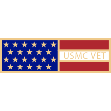 Smith & Warren SAB3_66 USMC Veteran American Flag Service Award Bar (1-3/8" x 3/8")